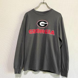 ギルタン(GILDAN)のアメリカ古着　ジョージア大学　カレッジロゴ　長袖　Tシャツ　ロンT　ヴィンテージ(Tシャツ/カットソー(七分/長袖))