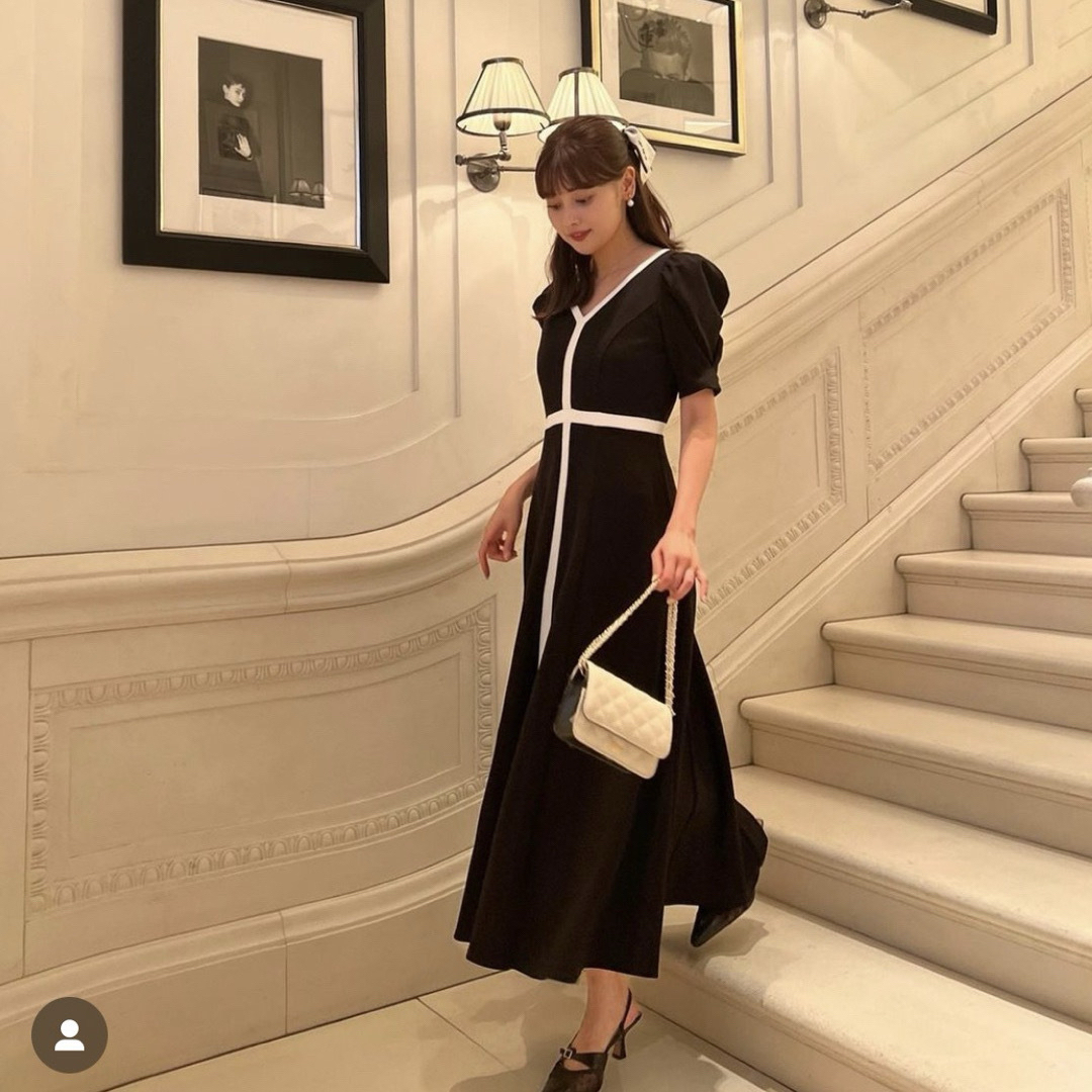 Her lip to(ハーリップトゥ)のherlipto  Puff Sleeve Jersey Dress レディースのワンピース(ロングワンピース/マキシワンピース)の商品写真