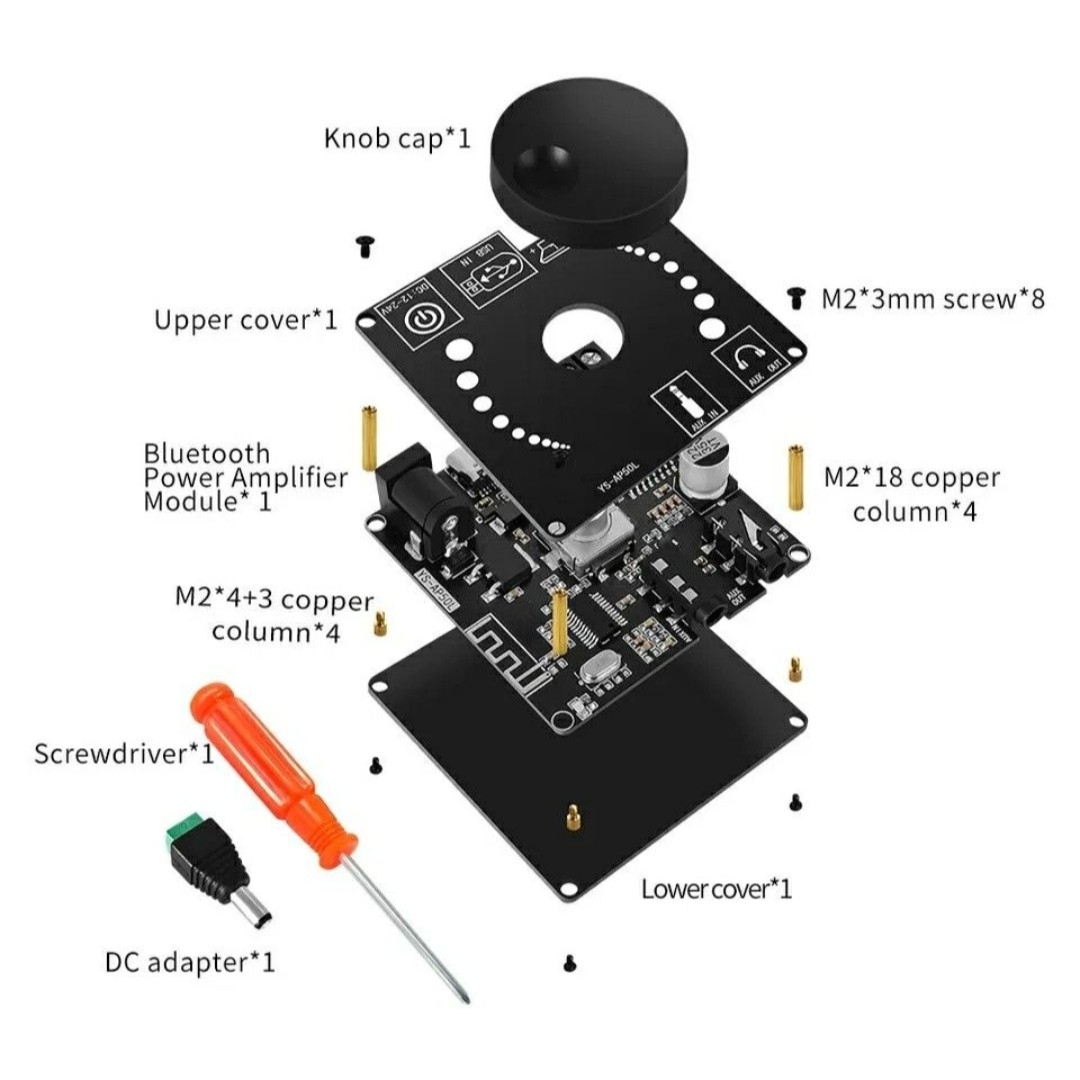 50w+50w ミニデジタルステレオアンプ スピーカーパワーアンプ スマホ/家電/カメラのオーディオ機器(アンプ)の商品写真