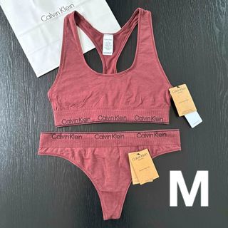 カルバンクライン(Calvin Klein)のカルバンクライン 下着 上下 セット M L ブラ ショーツ スポブラ ハワイ(ブラ&ショーツセット)