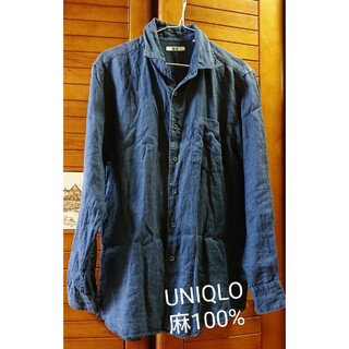 UNIQLO - ユニクロ メンズシャツ UNIQLO 麻100%