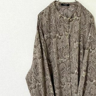 ナチュラルヴィンテージ(natuRAL vintage)のノーカラーシャツ ペイズリー 総柄 太アーム ビッグシルエット ヴィンテージ(シャツ)