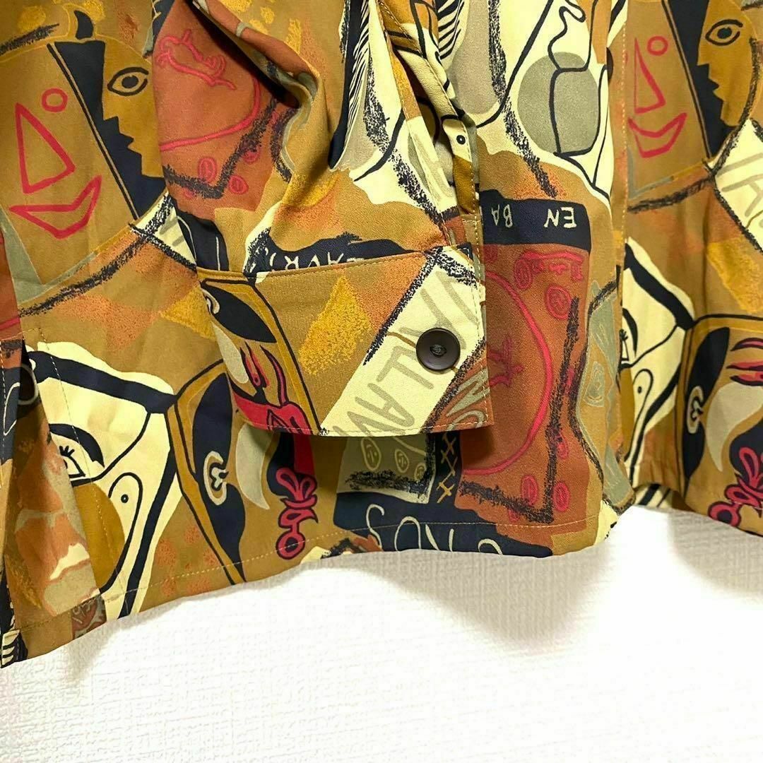 natuRAL vintage(ナチュラルヴィンテージ)のシャツ 長袖 アート 総柄 太アーム ヴィンテージ 一点物 L ヴィンテージ メンズのトップス(シャツ)の商品写真