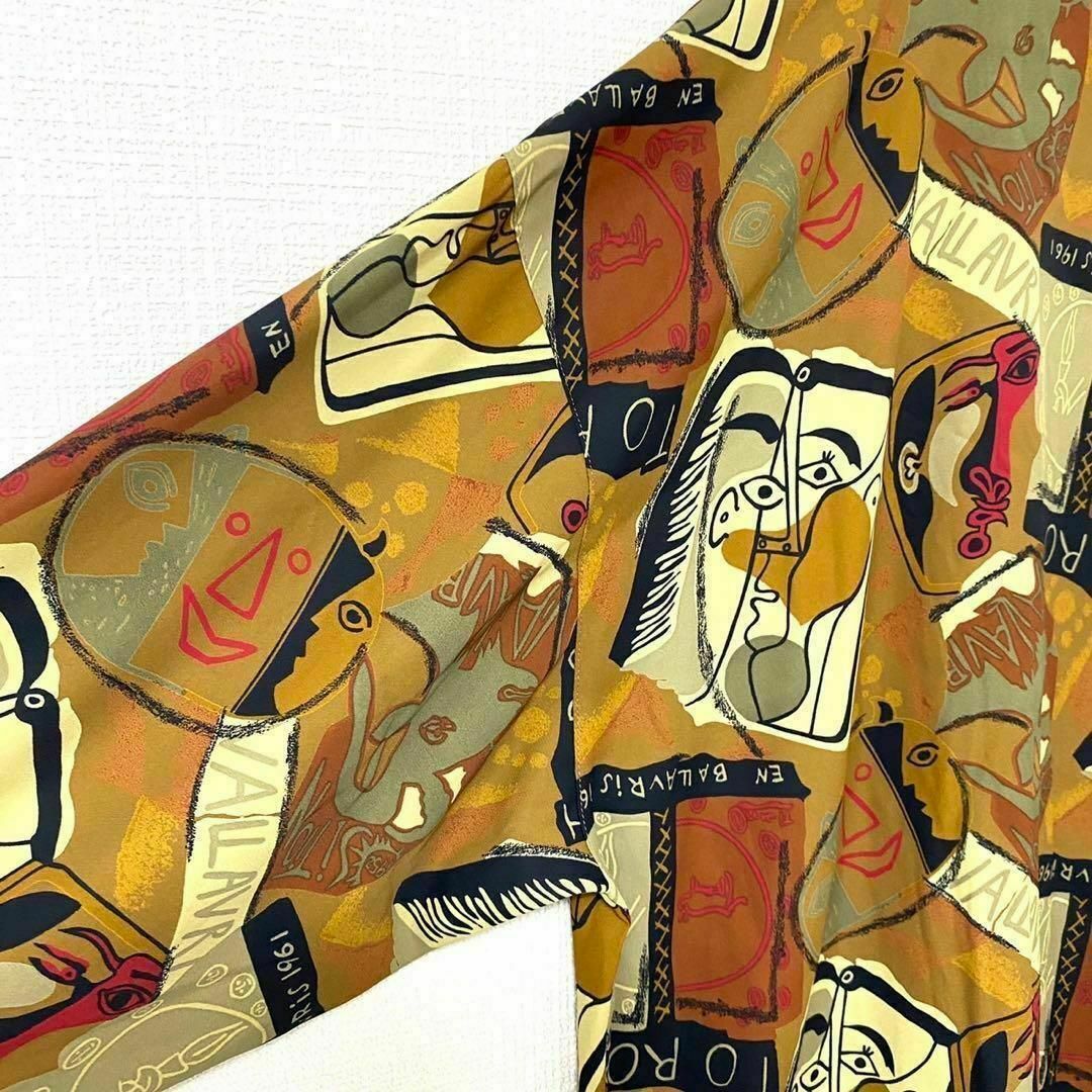 natuRAL vintage(ナチュラルヴィンテージ)のシャツ 長袖 アート 総柄 太アーム ヴィンテージ 一点物 L ヴィンテージ メンズのトップス(シャツ)の商品写真