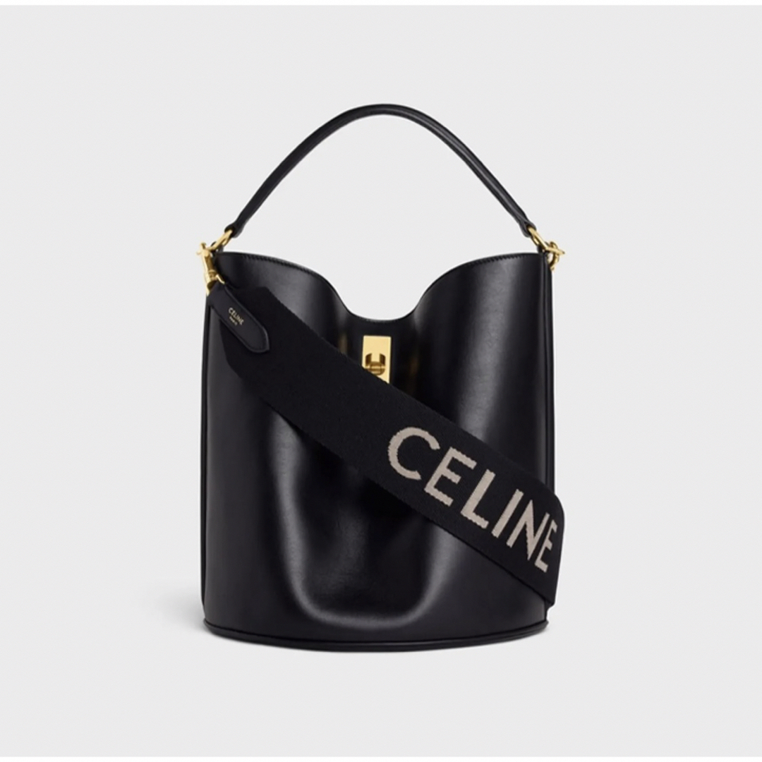 celine(セリーヌ)のCELINEジャカード ショートストラップ ウール ブラック×ホワイト レディースのファッション小物(その他)の商品写真