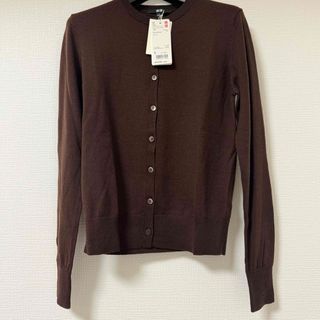 ユニクロ(UNIQLO)のタグ付き未使用✨UNIQLO エクストラメリノファインクルーネックカーディガンS(カーディガン)