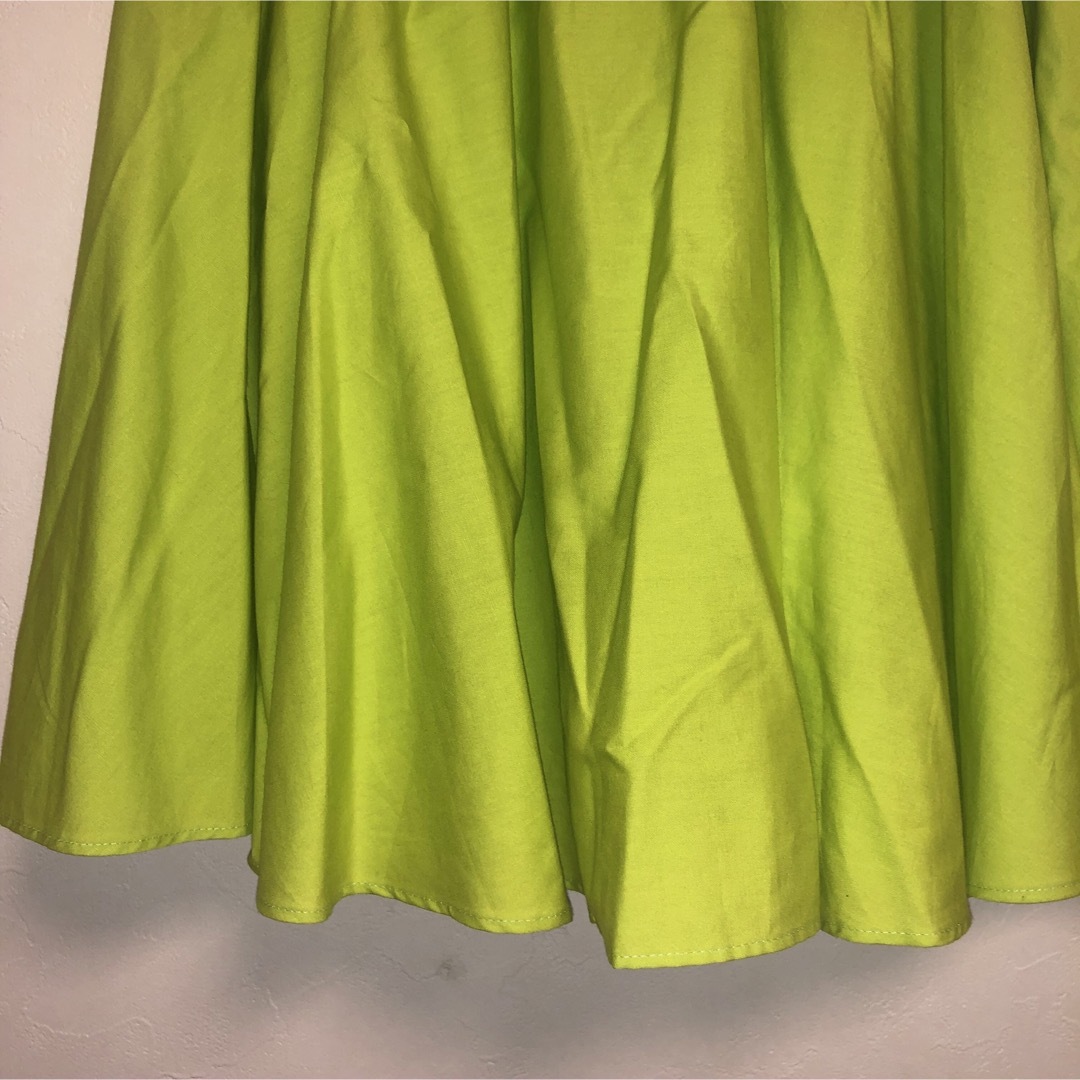 Unverval museライムグリーンチュール付きフレアスカート レディースのスカート(ミニスカート)の商品写真