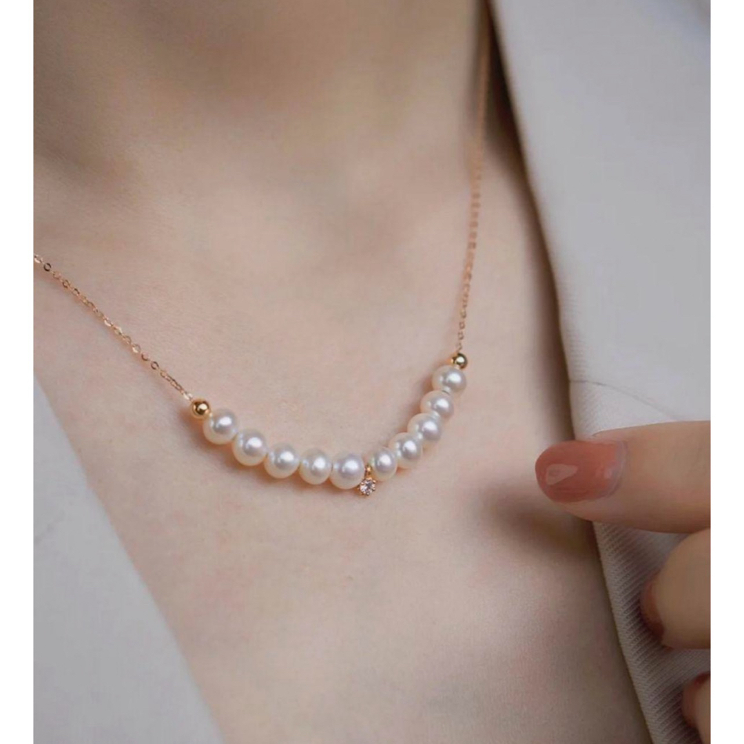 高級】淡水真珠 ダイヤモンド付きネックレスk18の通販 by 高級 