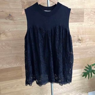 マウジー(moussy)のマウジー　LACE COMBI KNIT(カットソー(半袖/袖なし))