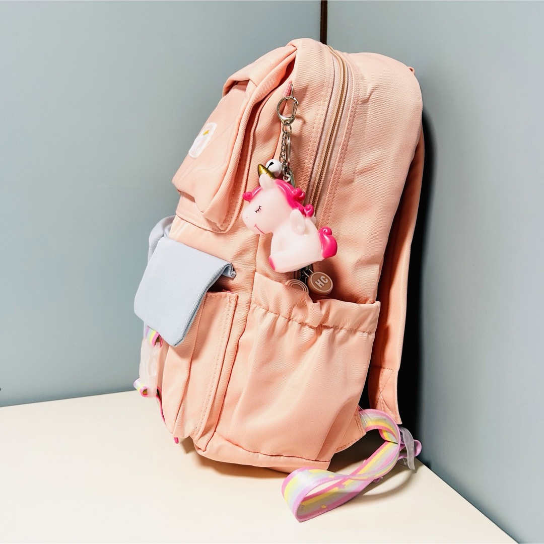 リュックサック キッズ ピンク ピクニック ユニコーン 軽量 キッズ/ベビー/マタニティのこども用バッグ(リュックサック)の商品写真