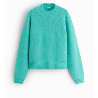 ザラ(ZARA)の完売品　ZARA テクスチャーニット　ティファニーブルー　ターコイズブルー　38(ニット/セーター)