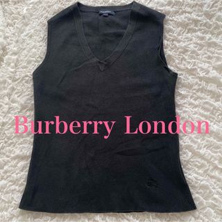 バーバリー(BURBERRY)のバーバリーロンドン　黒色タンクトップ　ブラックカットソー(タンクトップ)