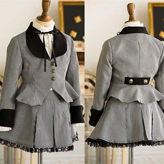 キャサリンコテージ(Catherine Cottage)の【美品】キャサリンコテージ　千鳥格子　スーツ　150cm 卒服　入学式　卒業式(ドレス/フォーマル)