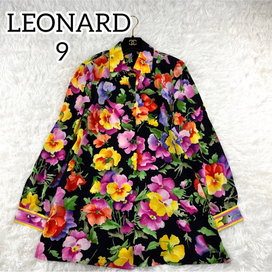 LEONARD(レオナール)の未使用✨レオナール　花柄　ブラウス　長袖　高級　9 M ユニセックス　春 レディースのトップス(シャツ/ブラウス(長袖/七分))の商品写真