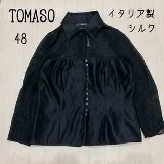 デトマソ(デ・トマソ)のTOMASO トマソ　ステファネリ　長袖　シャツ　シアーシャツ　フォーマル　48(シャツ/ブラウス(長袖/七分))