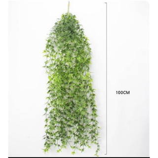 フェイクグリーン 壁掛け 造花 観葉植物 100cm 緑 葉　玄関　吊り下げ(インテリア雑貨)
