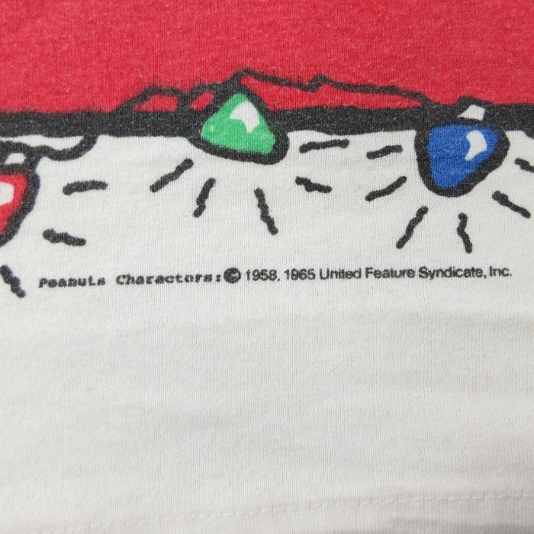 SNOOPY(スヌーピー)の古着 半袖 ビンテージ Tシャツ ワンピース レディース 80年代 80s ピーナッツ スヌーピー SNOOPY ウッドストック ロング丈 大きいサイズ クルーネック 白 ホワイト 24mar16 中古 レディースのワンピース(ミニワンピース)の商品写真