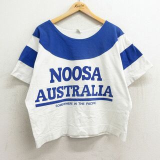 古着 半袖 ビンテージ Tシャツ レディース 80年代 80s ノーサ オーストラリア 大きいサイズ コットン クルーネック 白他 ホワイト 24mar18 中古(ミニワンピース)