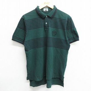 ラコステ(LACOSTE)のL★古着 ラコステ LACOSTE IZOD 半袖 ブランド ポロ シャツ メンズ 90年代 90s ワンポイントロゴ 鹿の子 コットン USA製 緑他 グリーン 【spe】 24mar19 中古 トップス(ポロシャツ)