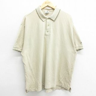 コロンビア(Columbia)のXL★古着 コロンビア COLUMBIA 半袖 ブランド ポロ シャツ メンズ 00年代 00s ワンポイントロゴ 鹿の子 コットン ベージュ他 カーキ 24mar19 中古 トップス(ポロシャツ)