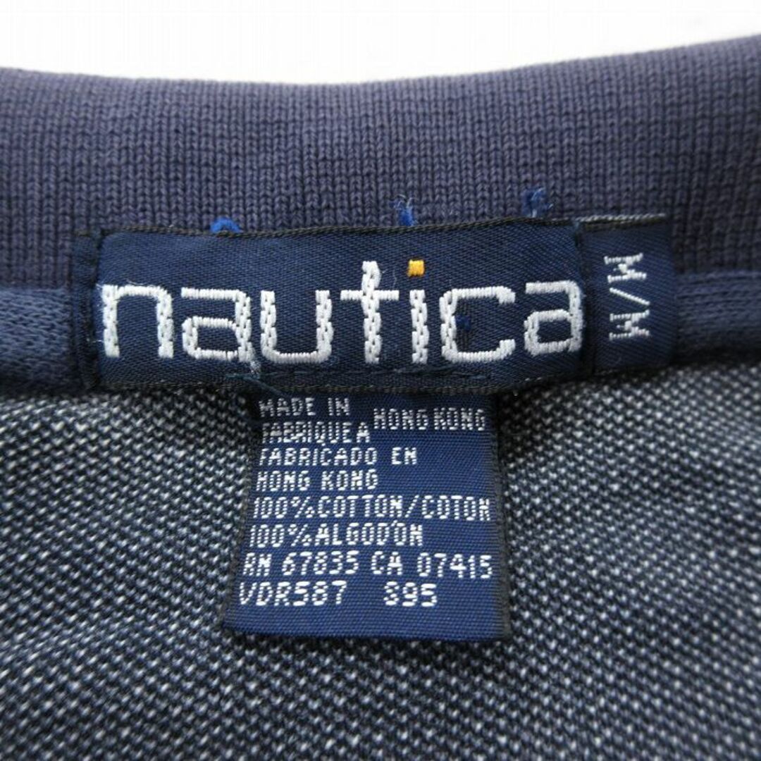 NAUTICA(ノーティカ)のXL★古着 ノーティカ NAUTICA 半袖 ブランド ポロ シャツ メンズ 90年代 90s ハイビスカス 鹿の子 コットン 紺他 ネイビー 24mar19 中古 トップス メンズのトップス(ポロシャツ)の商品写真