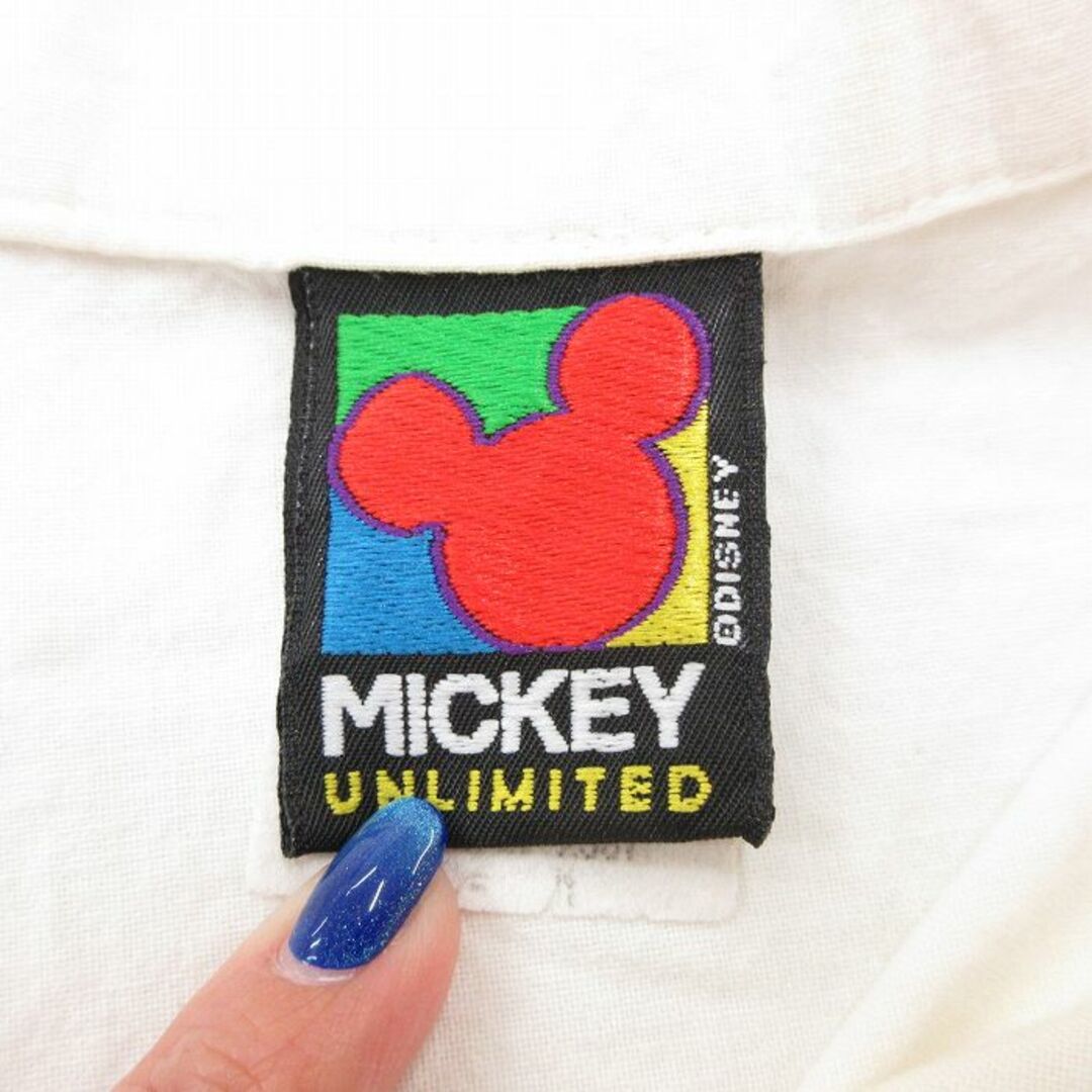 Disney(ディズニー)のM★古着 半袖 シャツ メンズ 90年代 90s ディズニー DISNEY ドナルド コットン USA製 白 ホワイト 24mar18 中古 トップス メンズのトップス(シャツ)の商品写真