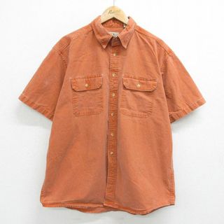 エルエルビーン(L.L.Bean)のXL★古着 エルエルビーン LLBEAN 半袖 シャツ メンズ コットン カナダ製 オレンジ系 【spe】 24mar21 中古 トップス(シャツ)