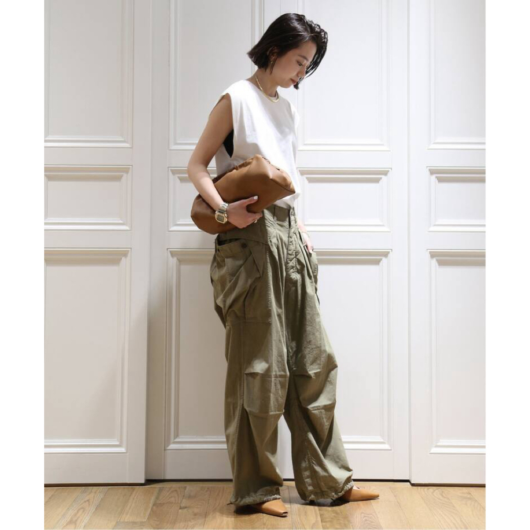 DEUXIEME CLASSE(ドゥーズィエムクラス)の【HERILL/ヘリル】COTTON WORK パンツ 34 カーキ カーゴ レディースのパンツ(ワークパンツ/カーゴパンツ)の商品写真