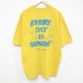 XL★古着 半袖 Tシャツ メンズ 花 大きいサイズ クルーネック 黄 イエロ…