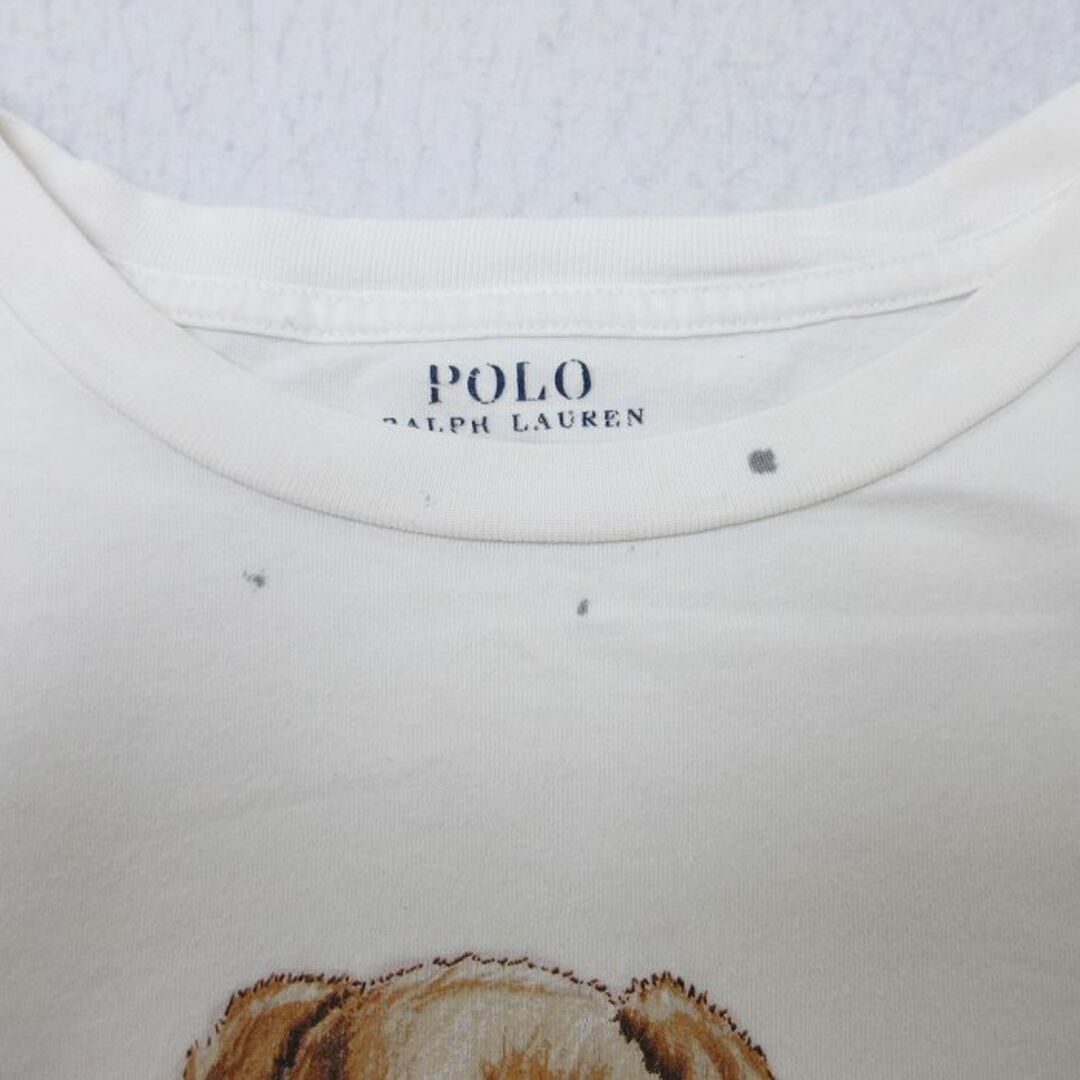 Ralph Lauren(ラルフローレン)のL★古着 ラルフローレン Ralph Lauren 半袖 ブランド Tシャツ メンズ ポロベア コットン クルーネック 白 ホワイト 【spe】 24mar21 中古 メンズのトップス(Tシャツ/カットソー(半袖/袖なし))の商品写真