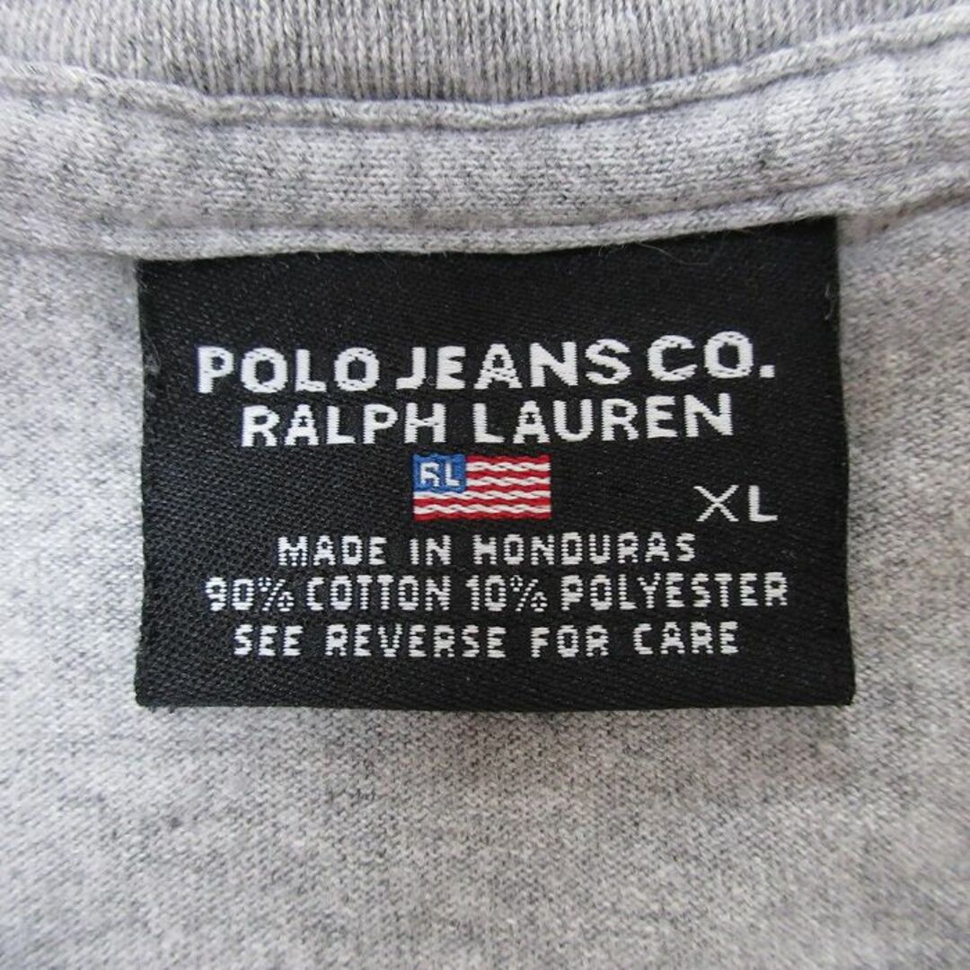 Ralph Lauren(ラルフローレン)のXL★古着 ラルフローレン Ralph Lauren ポロジーンズ 半袖 ブランド Tシャツ メンズ ビッグロゴ 大きいサイズ クルーネック グレー 霜降り 24mar21 中古 メンズのトップス(Tシャツ/カットソー(半袖/袖なし))の商品写真