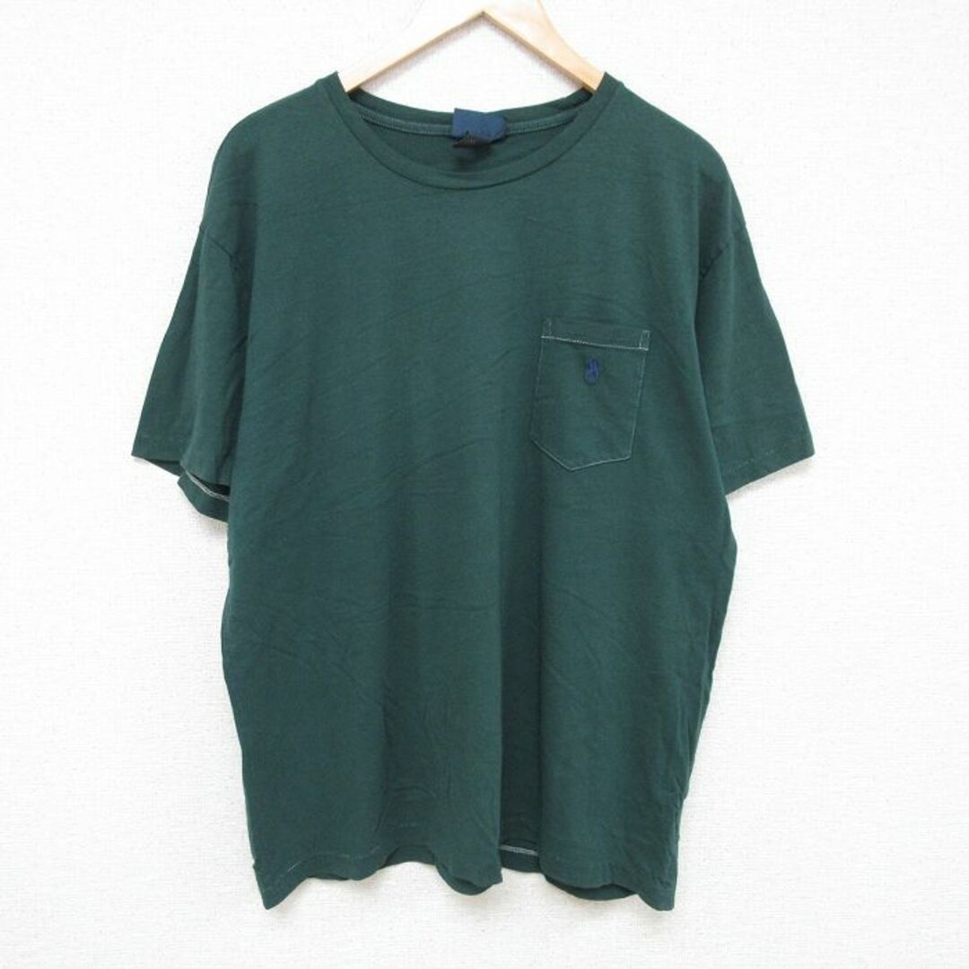 Ralph Lauren(ラルフローレン)のXL★古着 ラルフローレン Ralph Lauren 半袖 ブランド Tシャツ メンズ 90年代 90s ワンポイントロゴ 胸ポケット付き 大きいサイズ クルーネック 緑 グリーン 【spe】 24mar21 中古 メンズのトップス(Tシャツ/カットソー(半袖/袖なし))の商品写真