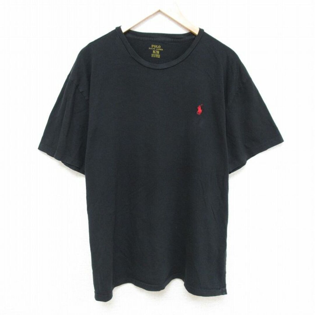 Ralph Lauren(ラルフローレン)のXL★古着 ラルフローレン Ralph Lauren 半袖 ブランド Tシャツ メンズ ワンポイントロゴ 大きいサイズ コットン クルーネック 黒 ブラック 24mar21 中古 メンズのトップス(Tシャツ/カットソー(半袖/袖なし))の商品写真