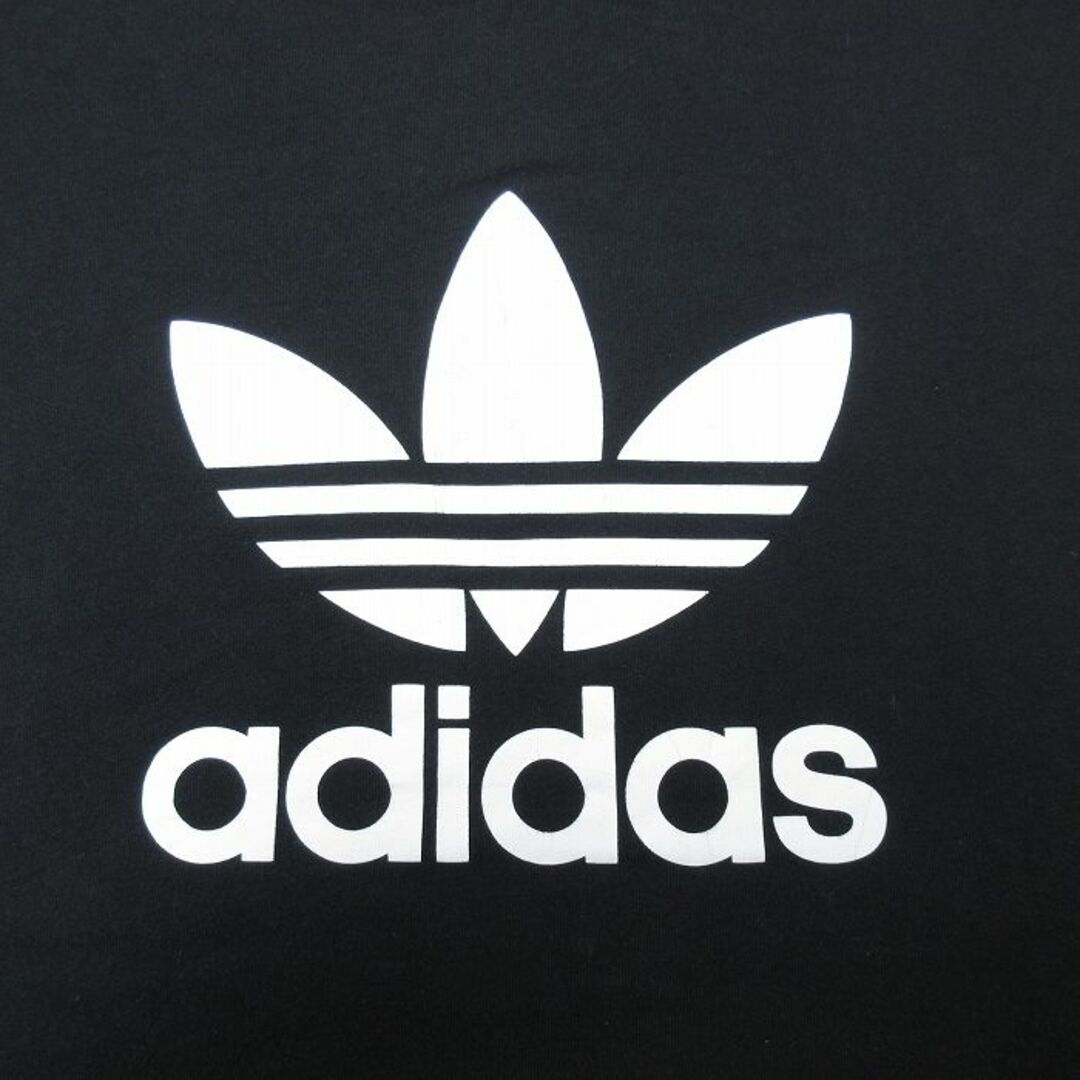 adidas(アディダス)のXL★古着 アディダス adidas 半袖 Tシャツ メンズ ビッグロゴ リーフトレフォイル 大きいサイズ コットン クルーネック 黒 ブラック 24mar21 中古 メンズのトップス(Tシャツ/カットソー(半袖/袖なし))の商品写真