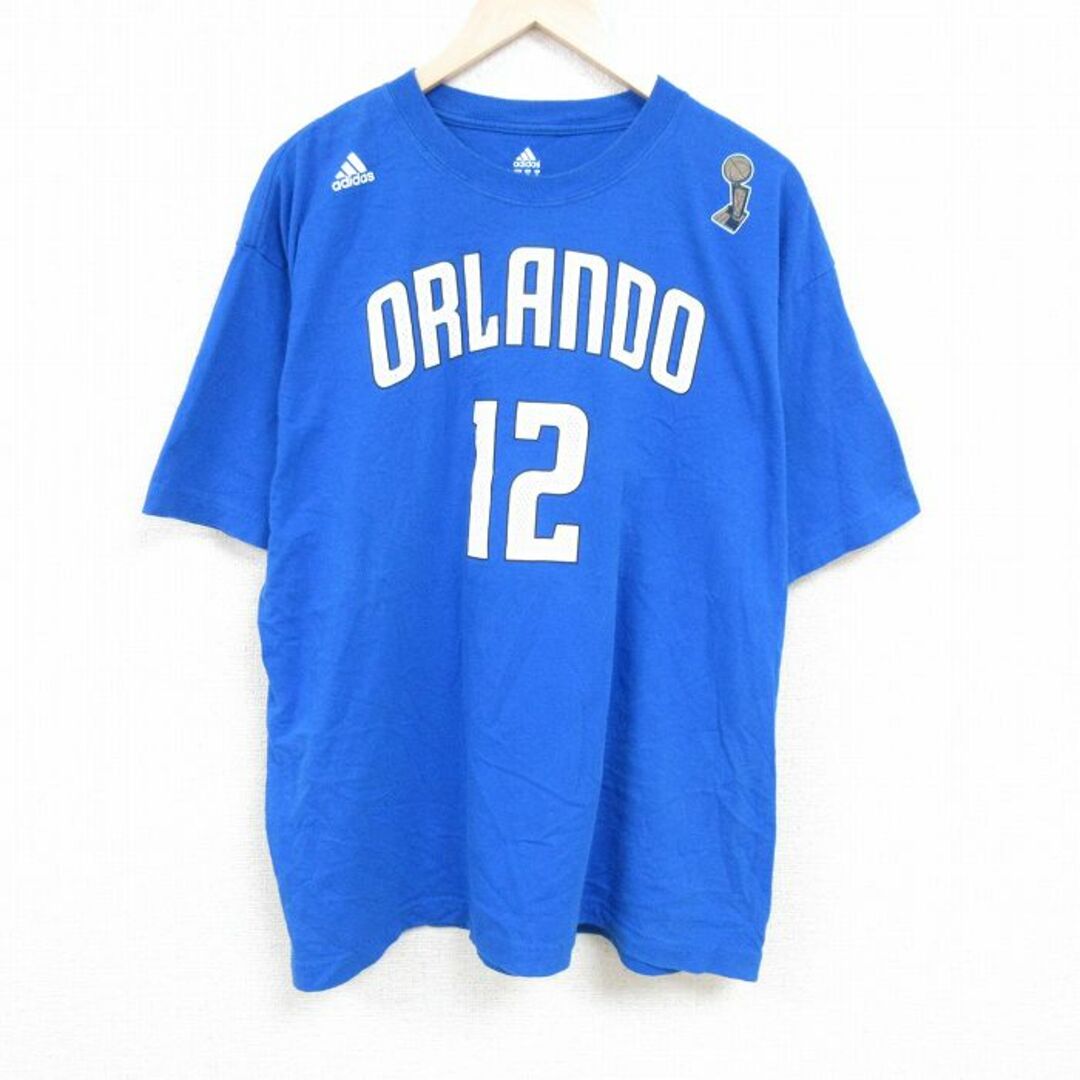 adidas(アディダス)のXL★古着 アディダス adidas 半袖 ブランド Tシャツ メンズ NBA オーランドマジック ドワイトデビッドハワード２世 12 大きいサイズ コットン クルーネック 青 ブルー バスケットボール 24mar19 中古 メンズのトップス(Tシャツ/カットソー(半袖/袖なし))の商品写真