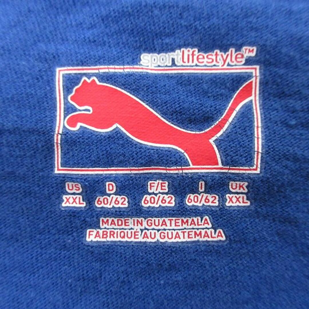 PUMA(プーマ)のXL★古着 プーマ puma 半袖 ブランド Tシャツ メンズ ビッグロゴ 大きいサイズ ロング丈 クルーネック 紺 ネイビー 24mar19 中古 メンズのトップス(Tシャツ/カットソー(半袖/袖なし))の商品写真