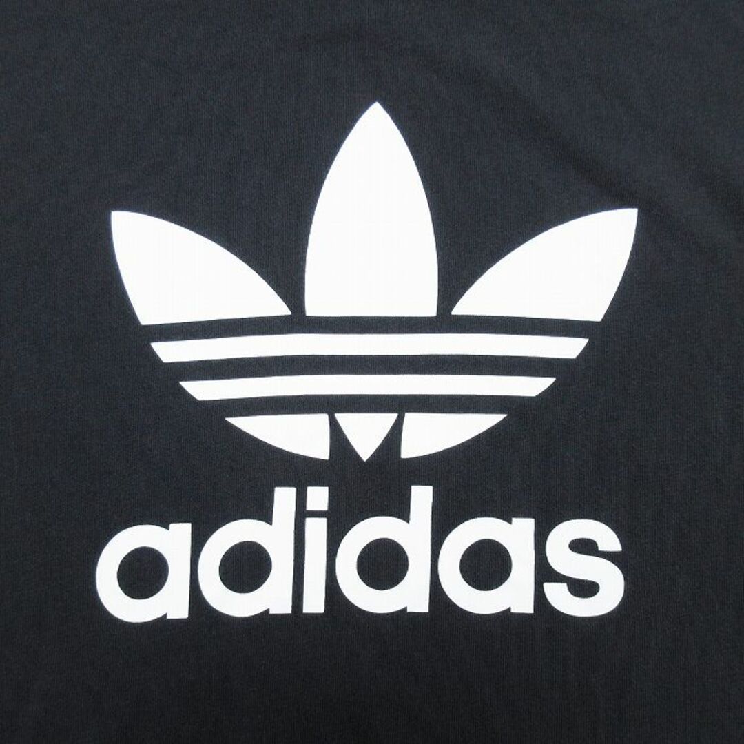 adidas(アディダス)のXL★古着 アディダス adidas 半袖 ブランド Tシャツ メンズ ビッグロゴ リーフ トレフォイル 大きいサイズ コットン クルーネック 黒 ブラック 24mar19 中古 メンズのトップス(Tシャツ/カットソー(半袖/袖なし))の商品写真