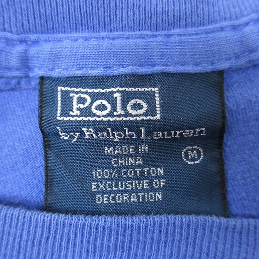 Ralph Lauren(ラルフローレン)のXL★古着 ラルフローレン Ralph Lauren 半袖 ブランド Tシャツ メンズ 90年代 90s ワンポイントロゴ 大きいサイズ コットン クルーネック 薄紺 ネイビー 24mar19 中古 メンズのトップス(Tシャツ/カットソー(半袖/袖なし))の商品写真