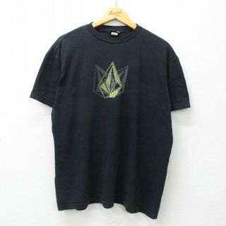 ボルコム(volcom)のXL★古着 ボルコム VOLCOM 半袖 ビンテージ Tシャツ メンズ 00年代 00s 大きいサイズ コットン クルーネック 黒 ブラック 24mar16 中古(Tシャツ/カットソー(半袖/袖なし))