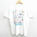 XL★古着 半袖 ビンテージ Tシャツ メンズ 90年代 90s ワシントンDC ホワイトハウス 大きいサイズ コットン クルーネック 白 ホワイト 24mar18 中古