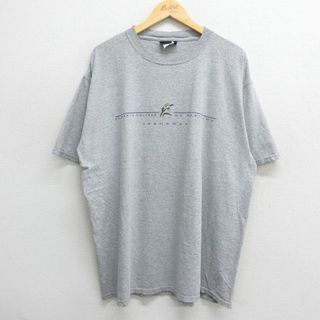 ジャンスポーツ(JANSPORT)のXL★古着 ジャンスポーツ 半袖 ビンテージ Tシャツ メンズ 00年代 00s セントメアリーズ カレッジ シーホークス 大きいサイズ クルーネック グレー 霜降り 24mar21 中古(Tシャツ/カットソー(半袖/袖なし))