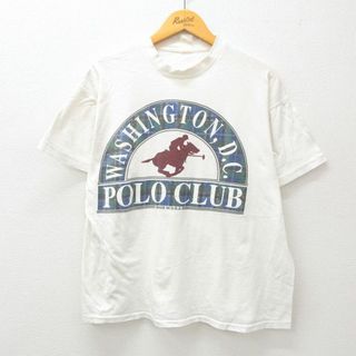 XL★古着 半袖 ビンテージ Tシャツ メンズ 90年代 90s ワシントンDC クルーネック 白 ホワイト 24mar21 中古(Tシャツ/カットソー(半袖/袖なし))