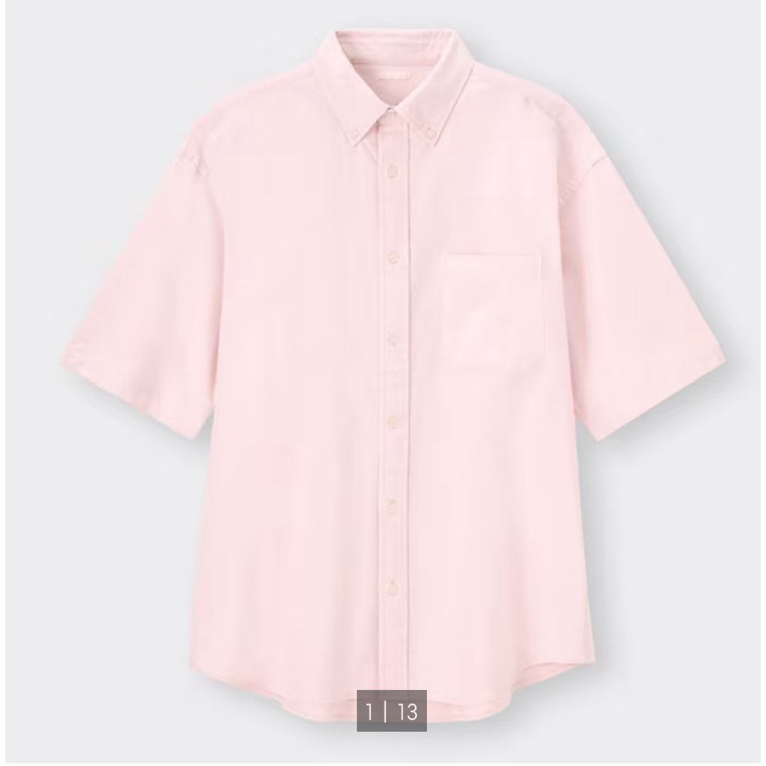 GU(ジーユー)のタグ付新品　GU  オックスフォードオーバーサイズシャツ(5分袖) メンズのトップス(シャツ)の商品写真