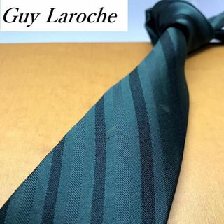 ギラロッシュ(Guy Laroche)の★ ギラロッシュ★ ブランド ネクタイ シルク 日本製  ストライプ 萌黄色(ネクタイ)