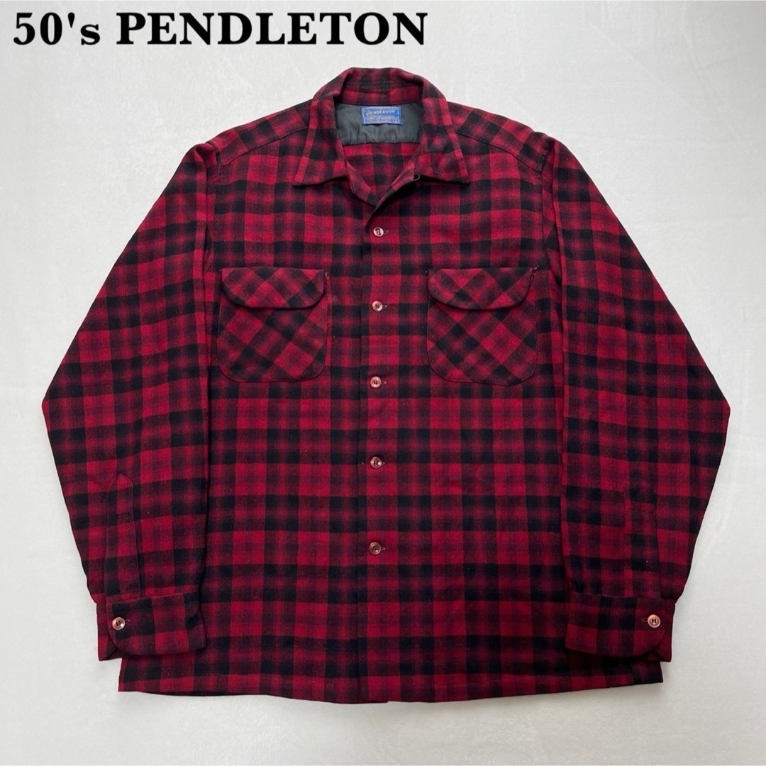 PENDLETON(ペンドルトン)の【VINTAGE】美品 50's PENDLETON オンブレチェック シャツ メンズのトップス(シャツ)の商品写真