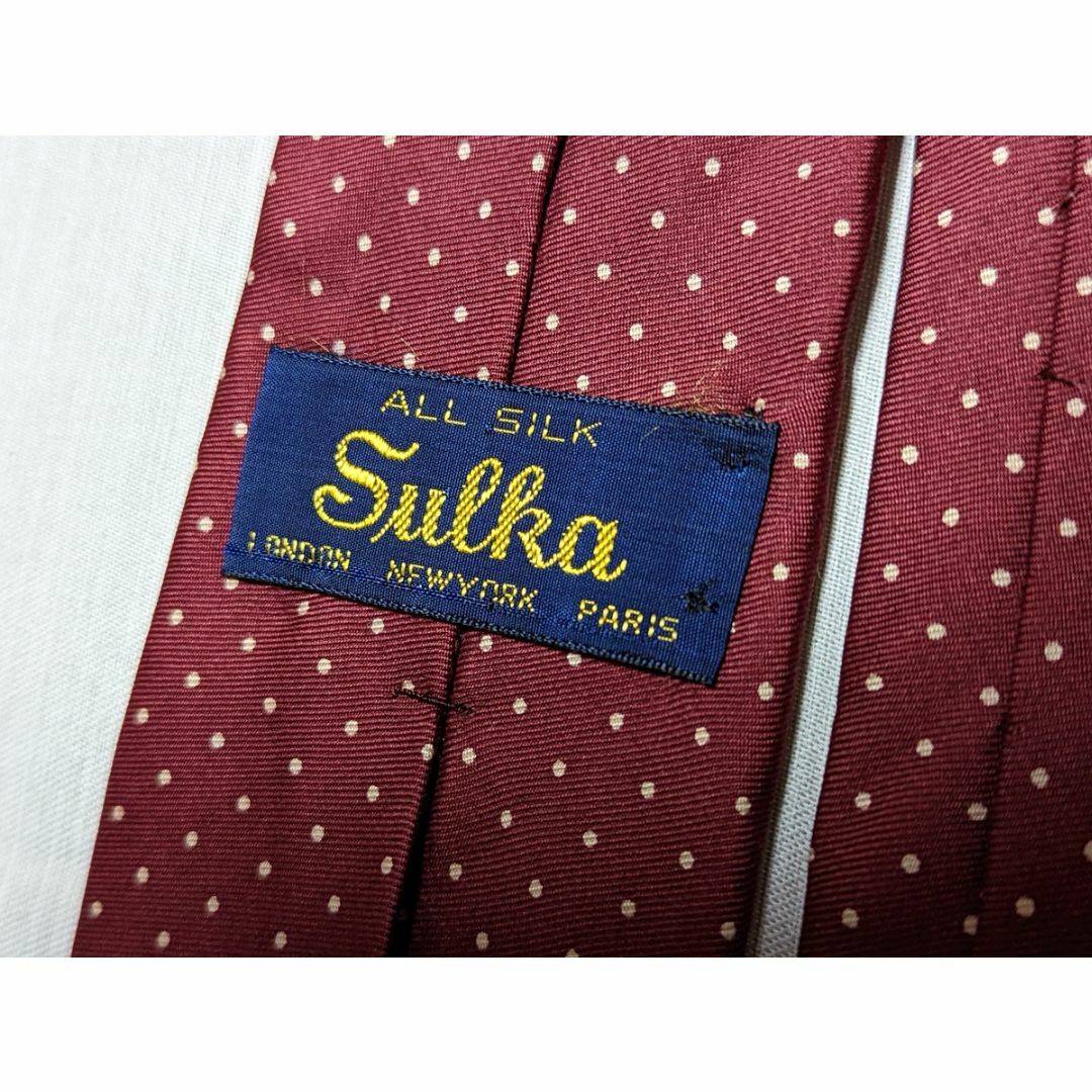 スペシャル Sulka 70sヴィンテージ シルクネクタイ バーガンディ メンズのファッション小物(ネクタイ)の商品写真