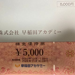 早稲田アカデミー 株主優待券5000円(その他)