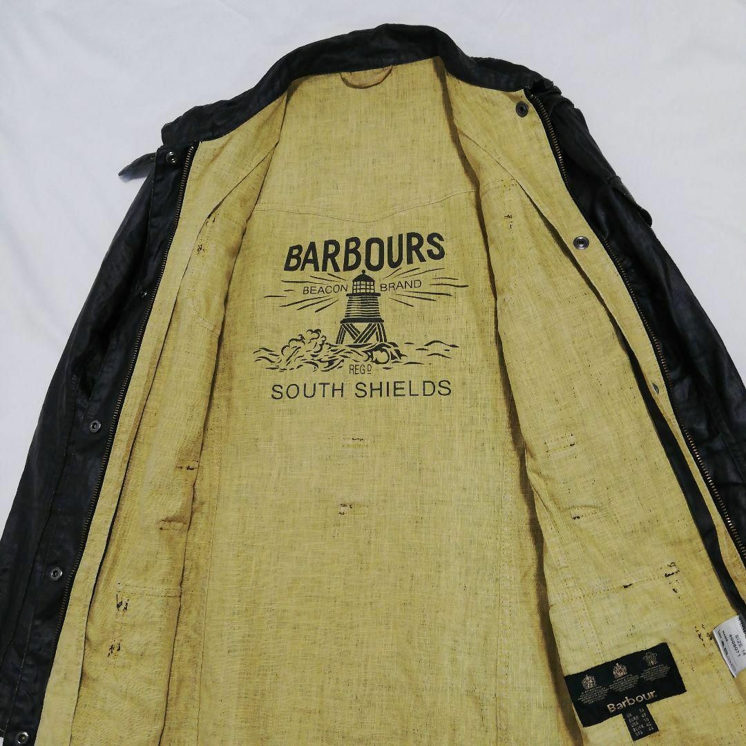 Barbour(バーブァー)のBarbour リネンジャケット ポリウレタンコーティング ブラック 黒 麻 レディースのジャケット/アウター(ブルゾン)の商品写真