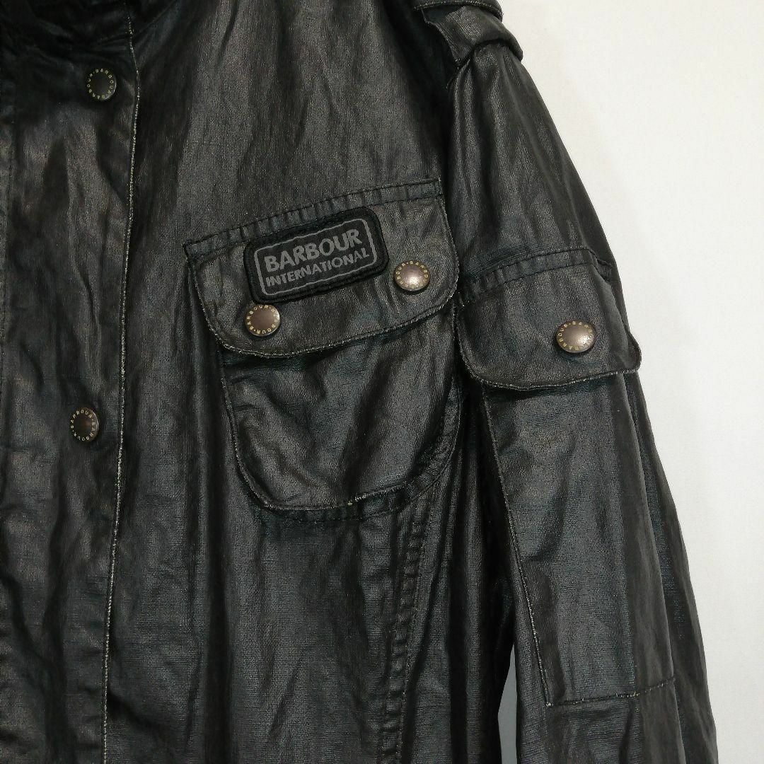 Barbour(バーブァー)のBarbour リネンジャケット ポリウレタンコーティング ブラック 黒 麻 レディースのジャケット/アウター(ブルゾン)の商品写真