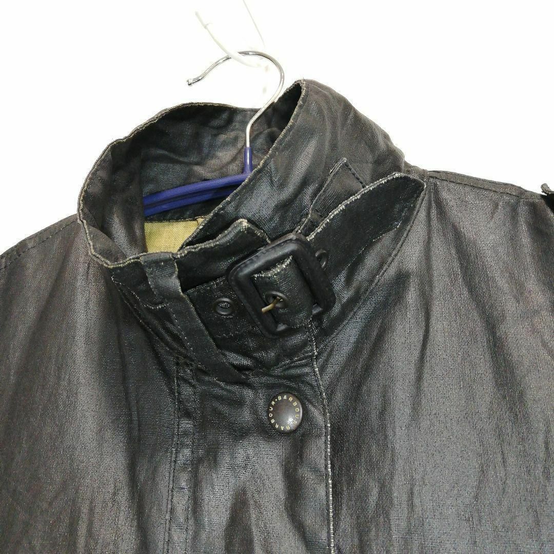 Barbour(バーブァー)のBarbour リネンジャケット ポリウレタンコーティング ブラック 黒 麻 レディースのジャケット/アウター(ブルゾン)の商品写真